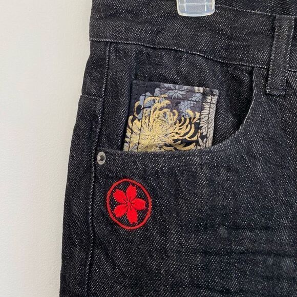 Customized Dark Wash Jeans with Japanese Style Designs - Picture 3 of 8